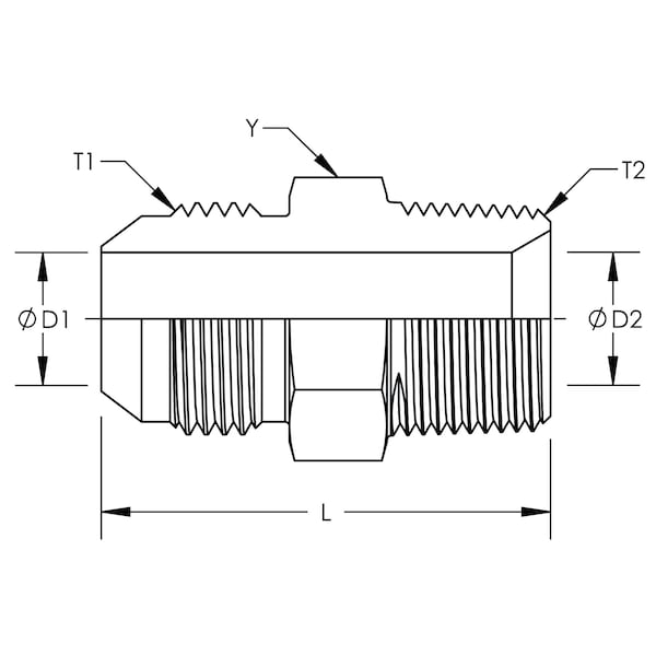 World Wide Fittings JIC Male to Male Pipe Connector Stainless Steel 2404X24X24SS - main